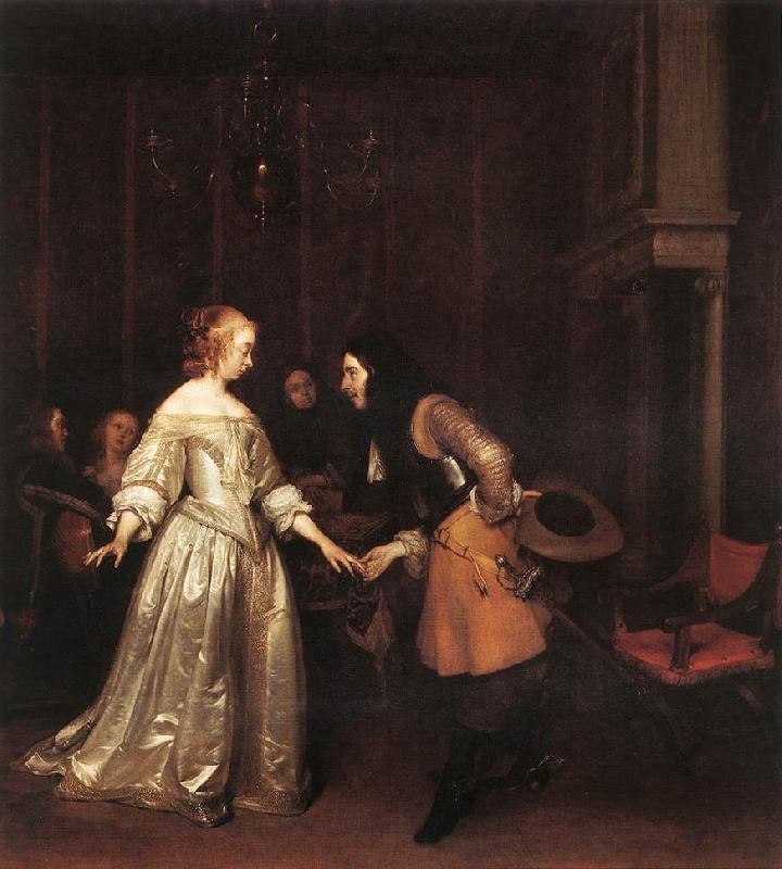 TERBORCH, Gerard The Dancing Couple rt oil painting picture